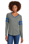 Sport-Tek® Women's Halftime Stripe Long Sleeve V-Neck Tee LST6043